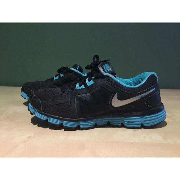 Size 9 - Nike Dual Fusion ST 2 Black Bright Turquoise - Picture 2 of 5